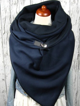 Navy Blue Paneled Casual Cotton Scarves