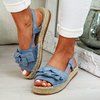 Artificial Leather Bowknot Summer Sandals