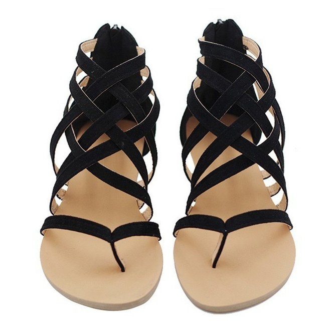 Andynzoe Women Flip Flops Sandals Casual Flat Sandals with Zipper