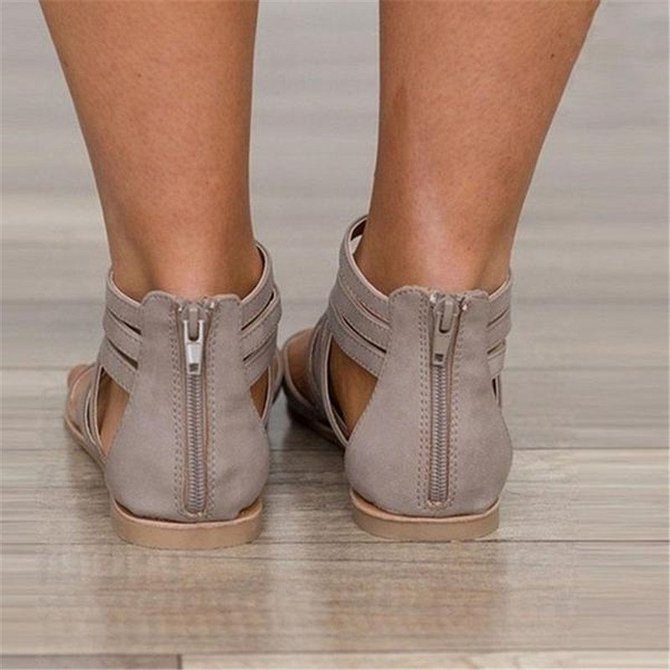Andynzoe Women Flip Flops Sandals Casual Flat Sandals with Zipper