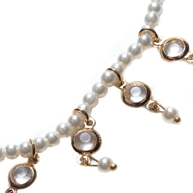 Pearl Imitation Gemstone Beaded Anklet