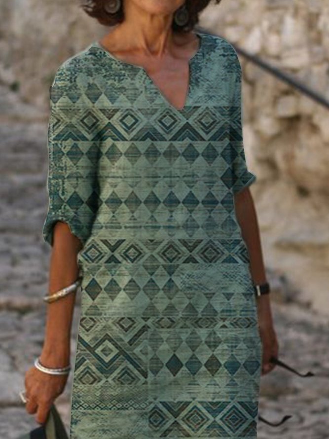 Green Daily Casual Knitting Dress