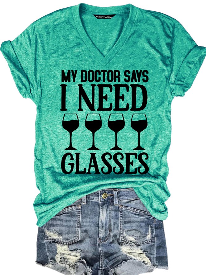Womens Funny Alcohol V Neck T-Shirt
