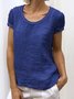 Andynzoe Summer Short Sleeve Round Neck Casual Cotton T-shirt