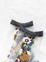 Summer Woman Thin Retro Palace Floral Crystal Stockings